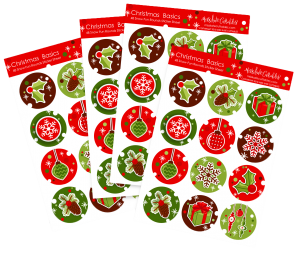 Christmas Basics - 48 Round Stickers - SSchristmasbasicsround