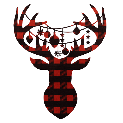 Download Printable Red Buffalo Check Reindeer Head scrapbook cut ...