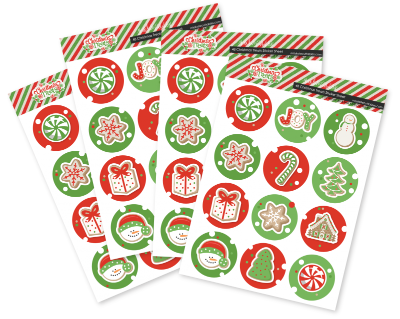 Christmas Stickers for gifts presents tags christmas treats
