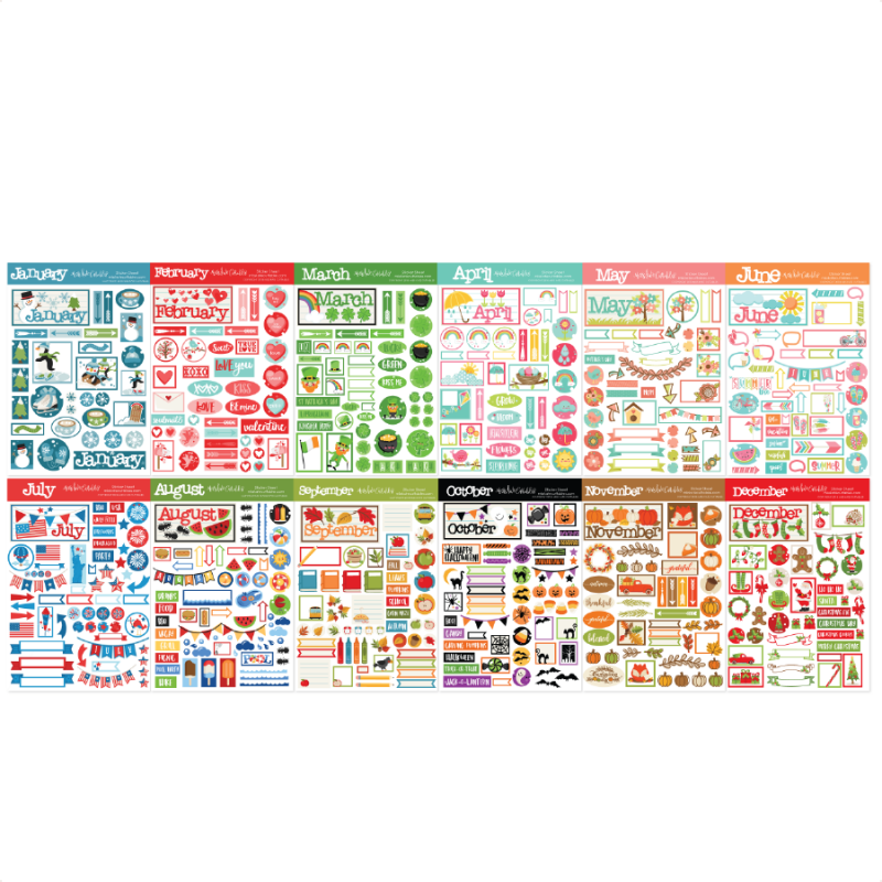 Months of the Year Planner Calendar Sticker Pack