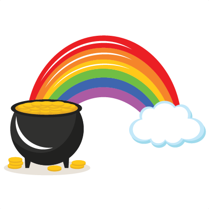 St. Patrick Rainbow into Pot of Gold svg cut file scrapbook cut file