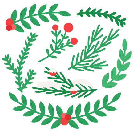 Christmas Greenery Set SVG cut file Scrapbook title svg cuts scrapbook