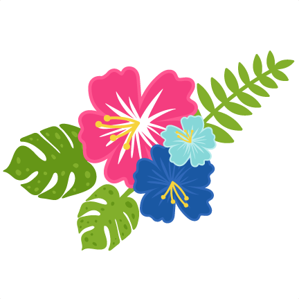 Hawaiian Flowers Scrapbook cuts svg cuts scrapbook cut file cute