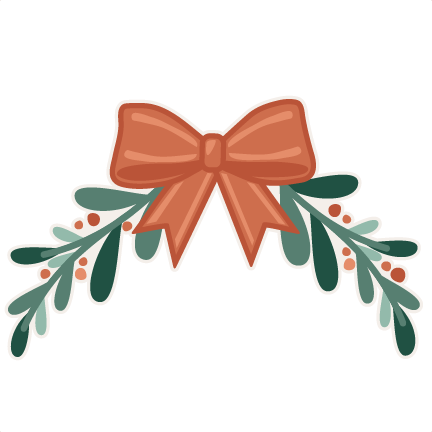 Christmas Greenery With Bow svg cuts scrapbook cut file cute clipart