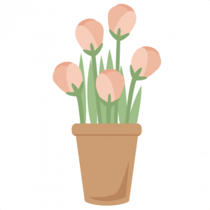 Tulips in Pot svg cut file svg cut file scrapbook cut file cute clipart ...