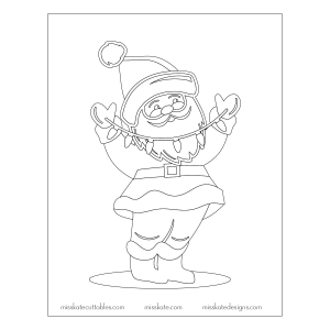 Santa Holding Lights Coloring Page SVG scrapbook cut file cute clipart files for silhouette cricut pazzles free svgs free svg cuts cute cut files