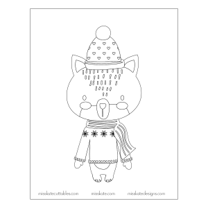 Winter Fox Coloring Page SVG scrapbook cut file cute clipart files for silhouette cricut pazzles free svgs free svg cuts cute cut files