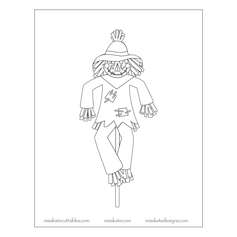 scarecrow coloring page wizard of oz