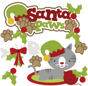 Santa Paws SVG cat clipart cat svg cute cat clip art christmas svg