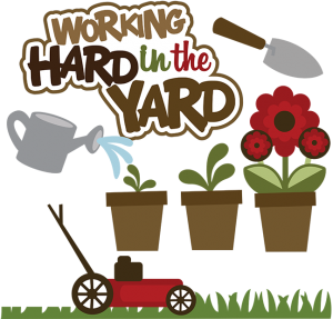 Working Hard In The Yard SVG lawn mower svg file yard work scrapook idea cute clipart