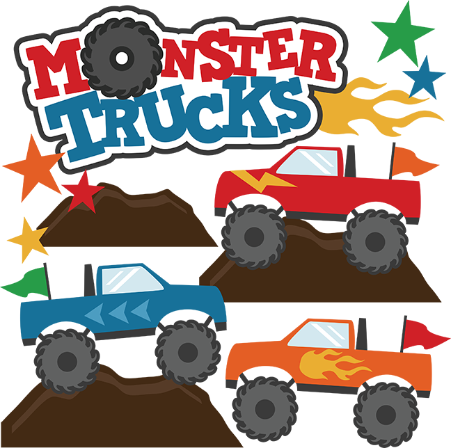 Colorful Monster Truck PNG Monster Truck Cartoon PNG 