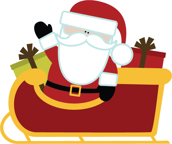 Download Santa In Sleigh SVG file for scrapbooking cute christmas ...