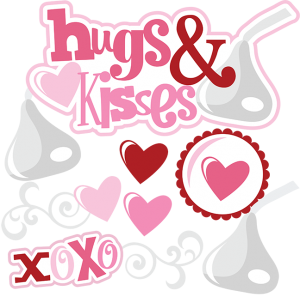 Hugs &amp; Kisses SVG Scrapbook files svg files for scrapbooking svg cutting files for scrapbooks cute svg cuts