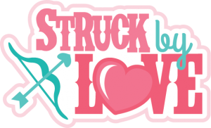 Struck By Love SVG scrapbook title valentines day svg files for cardmaking cute svg cuts free svgs