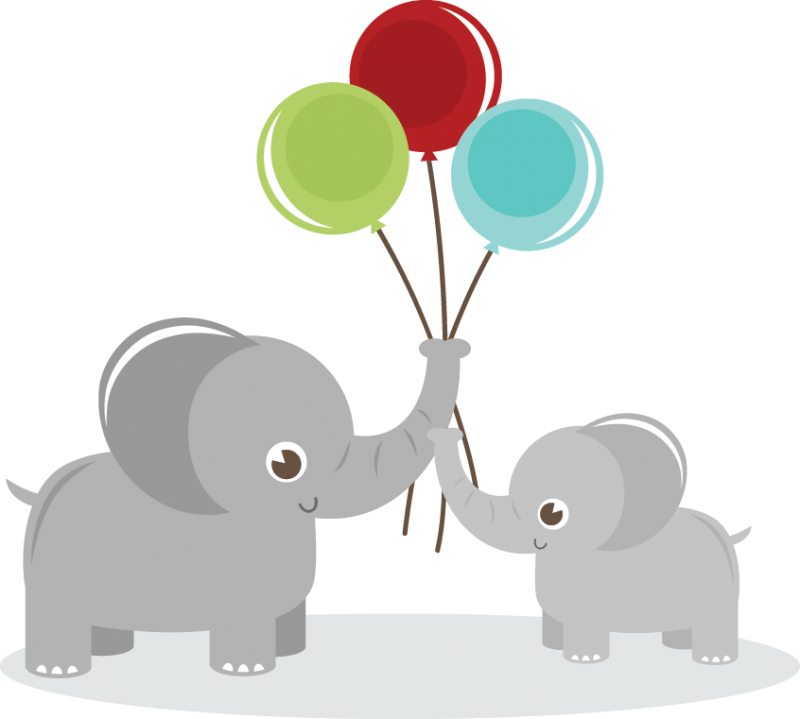 Cute Elephants Clipart Svg File