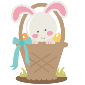 Bunny In Easter Basket SVG cutting file for scrapbooking easter svg cut file easter bunny svg cut