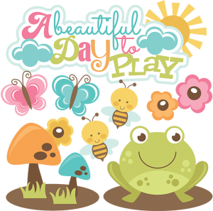 A Beautiful Day To Play SVG files for scrapbooking butterfly svg file frog svg file mushroom svg file