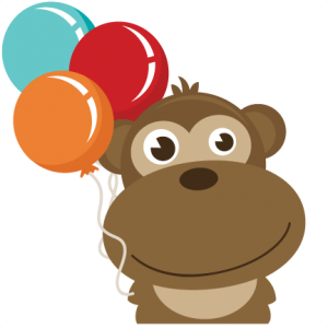 Monkey Holding Balloons SVG file for scrapbooking free svg files free svgs free svg cut files