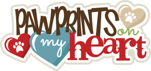 Pawprints On My Heart SVG scrapbook title puppy svg file puppy svg cut file dog svgs