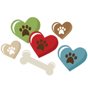 Heart Pawprints And Bone SVG scrapbook title puppy svg file puppy svg cut file dog svgs