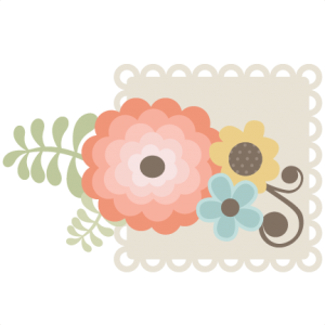 Flowers With Square Scallop SVG files for scrapbooking flower svg cut files background svg files