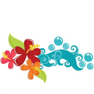 Tropical Flowers SVG cut files tropical svg files beach svg files wave svg files hawaii svg files