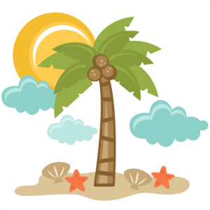 Beach Scene SVG files for scrapbooking palm tree svg file starfish svg file sun svg file seashell svg file
