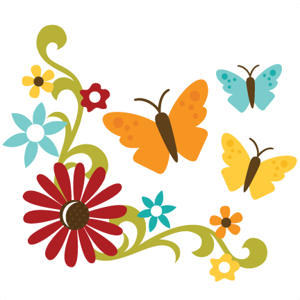 Download Flowers With Flourish & Butterflies SVG files for scrapbooking free svg files free svgs flower svgs