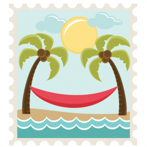 Beach Scene Stamp  SVG files for scrapbooking palm tree svg file svg file sun svg file seashell svg file