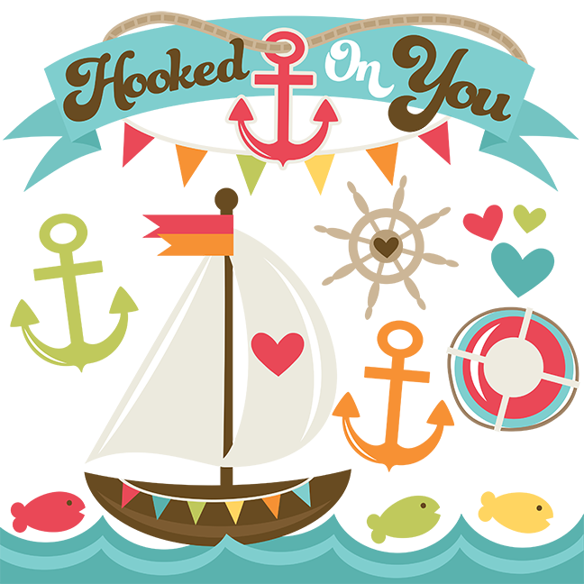 Hooked On You SVG cut files for scrapbooking sailboat svg file anchor