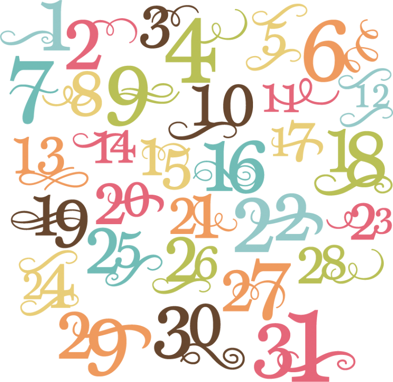 clip art calendar numbers - photo #15