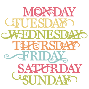 Days Of The Week SVG cut files for scrapbooking cardmaking week days svg files free svgs
