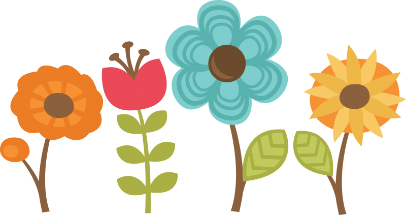 Flowers Set Of 4 SVG cut files for scrapbooking flower svg