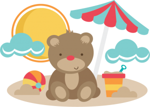 Bear At The Beach SVG cut files for scrapbooking bear svg file beach svg file free svgs