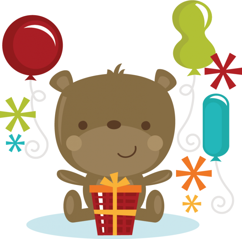 Birthday Bear SVG cut files for scrapbooking birthday svg files free