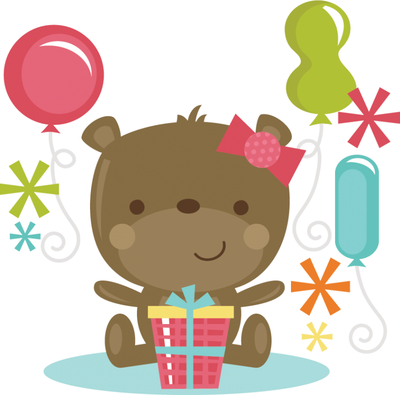 Download Birthday Bear Girl SVG cut files for scrapbooking birthday ...