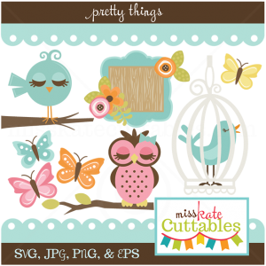 Pretty Things SVG Bundle bird svg file butterflies svg files owl svg files cute clipart cute svgs