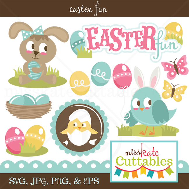 Easter Fun SVG scrapbook bundle easter svg files easter cut files