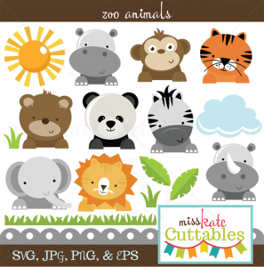 Zoo Animals SVG cut files for scrapbooking zoo svg files lion svg tiger svg bear svg cut file