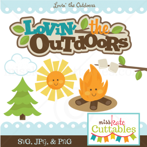 Lovin' The Outdoors SVG bundle camping svg cut file camping svg scrapbook title