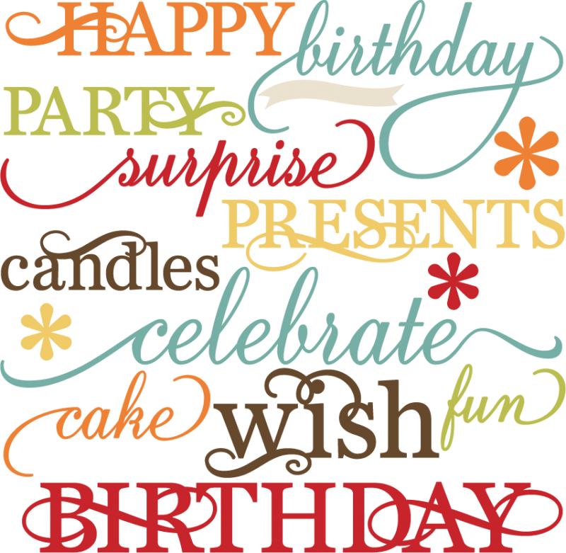 Download Birthday Words Set SVG cutting files for scrapbooking ...