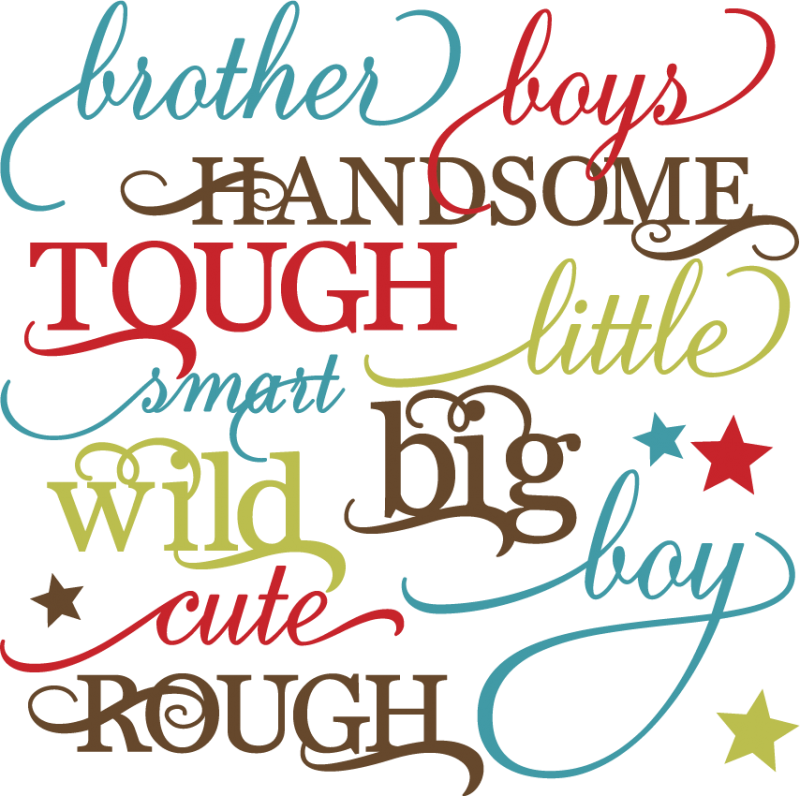 Download Boy Words Set SVG cutting files for scrapbooking paper ...