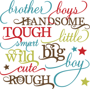 Boy Words Set SVG cutting files for scrapbooking paper crafts boy svg cuts free svgs