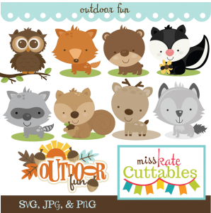 Outdoor Fun SVG Bundle fox svg skunk svg owl svg bear svg wolf svg deer svg raccon svg