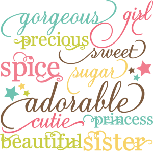 Girl Words Set SVG cutting files for scrapbooking paper crafts girl svg cuts free svgs