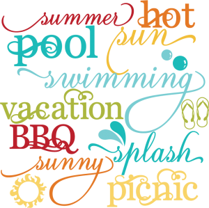 Summer Words Set SVG scrapbook title summer svg files cloud svg files sun svg cuts