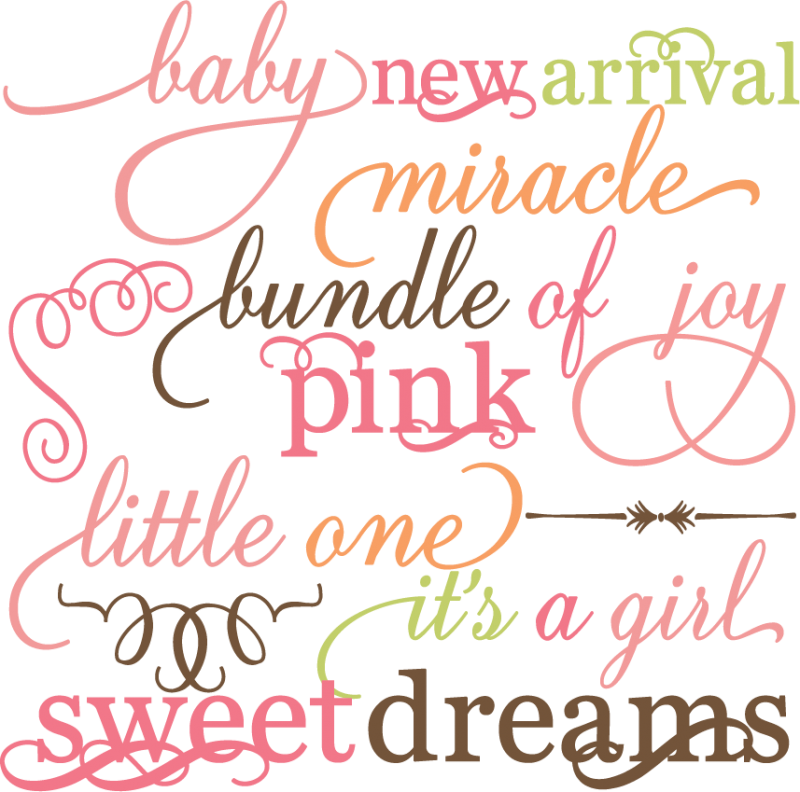 Download Baby Girl Words Set SVG file for scrapbooking crafts baby ...