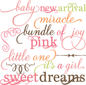 Baby Girl Words Set SVG file for scrapbooking crafts baby svg files baby svg cut files for cutting machines