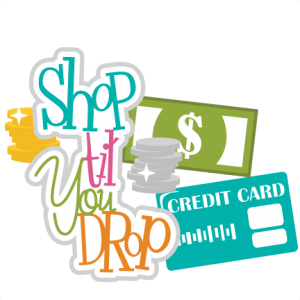 Shop Til You Drop SVG scrapbook title money svg files cash svgs credit card svg cut files