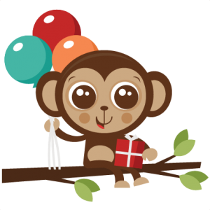 Birthday Monkey SVG cut file birthday svg files birthday svg cutting files free svg cuts